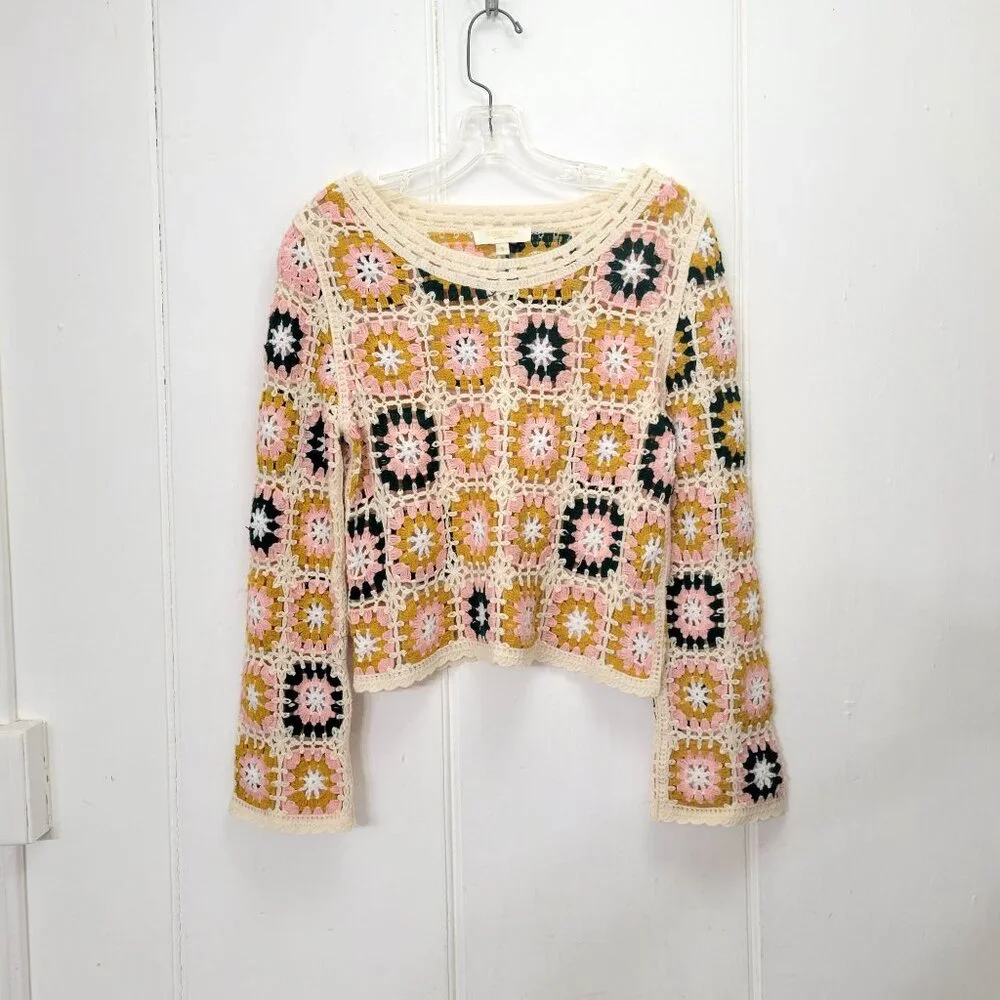 Rebellion Crocheted Floral Knit Sweater - Picture 6 of 6